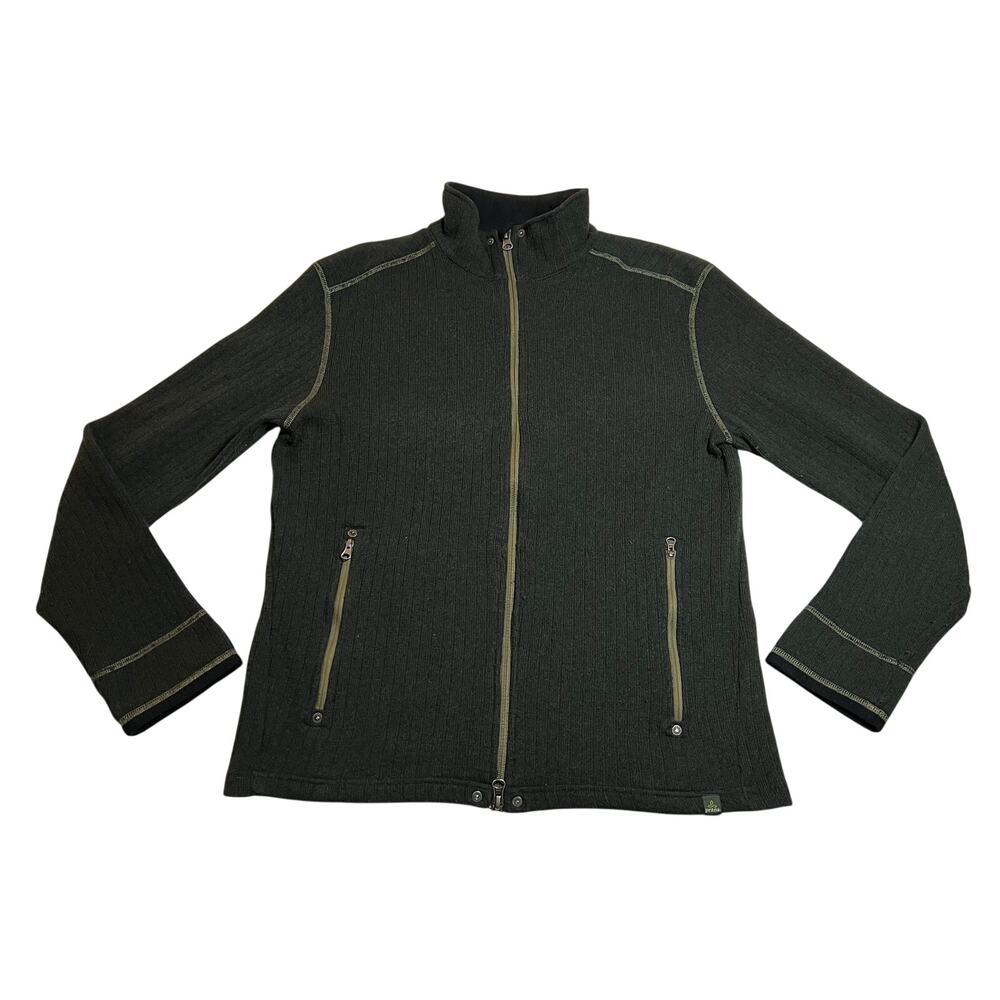 Prana Men's Full Zip Knit Jacket Size Medium Casual Wool Blend Outdoors Hipster